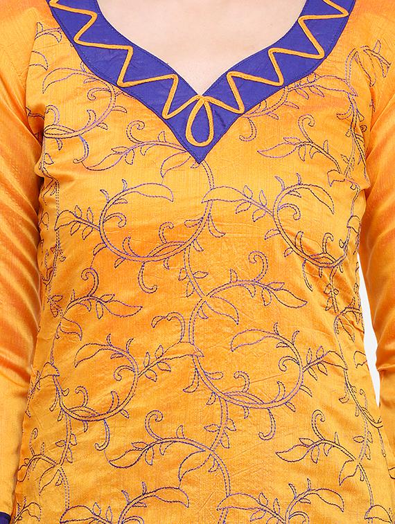 embroidered unstitched churidar suit - 17563241 - Zoom Image - 4