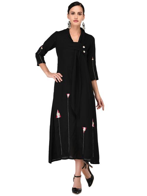 embroidered a-line ethnic dress - 17563285 - Standard Image - 1