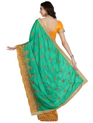embroidered half & half saree with blouse - 17563295 - Standard Image - 2