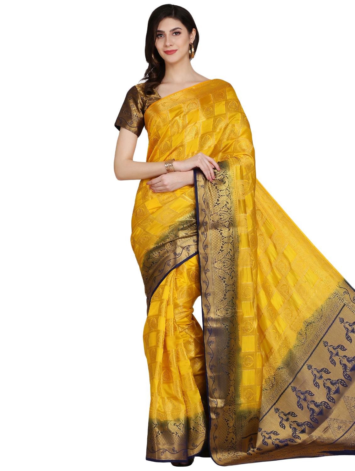 zari banarasi saree with blouse - 17563297 - Zoom Image - 1