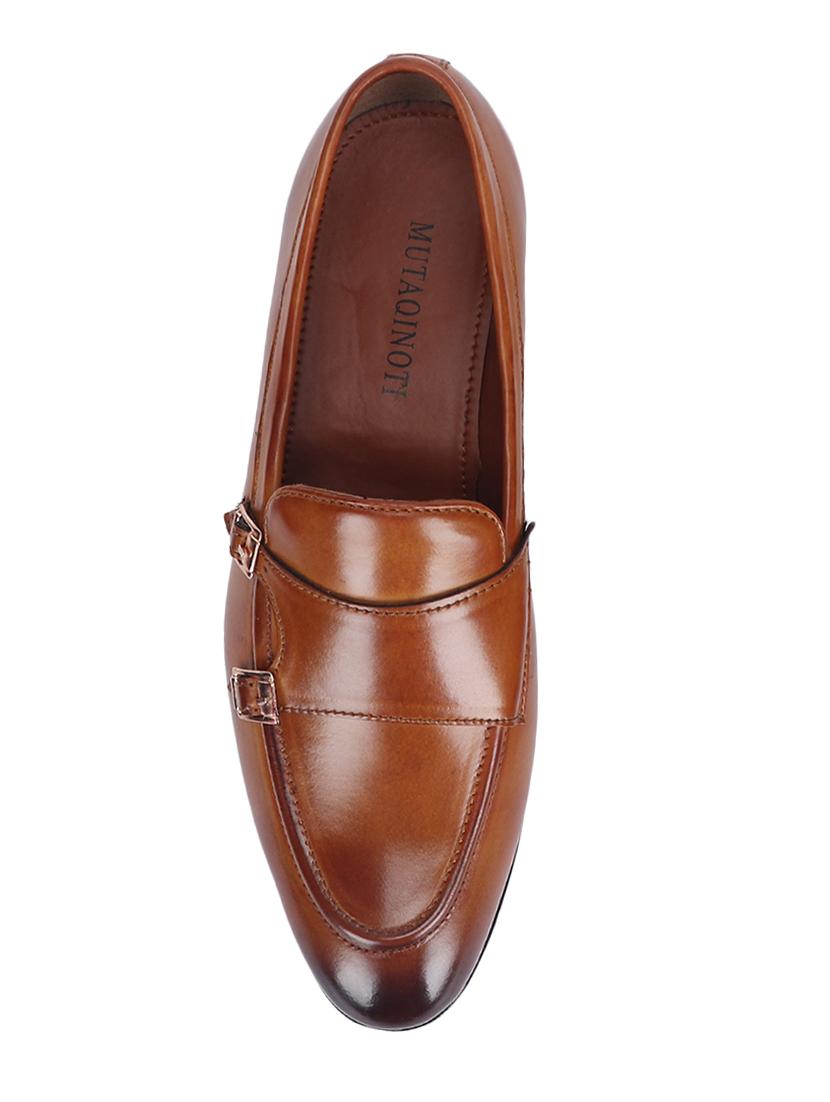 tan patent leather slip on loafers - 17563337 - Zoom Image - 4