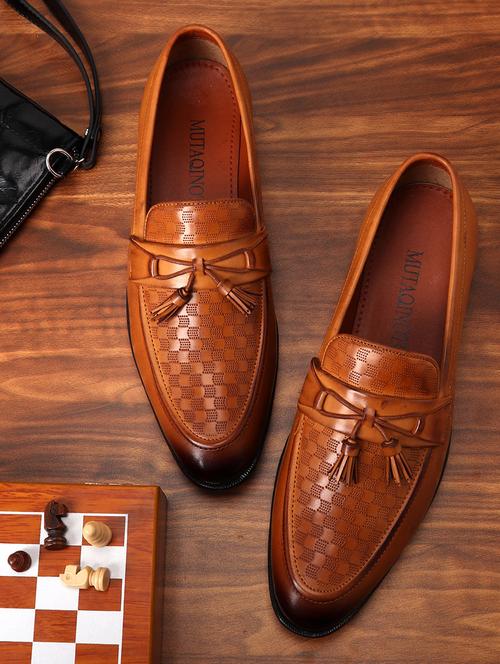 tan patent leather slip on loafers - 17563348 - Standard Image - 1