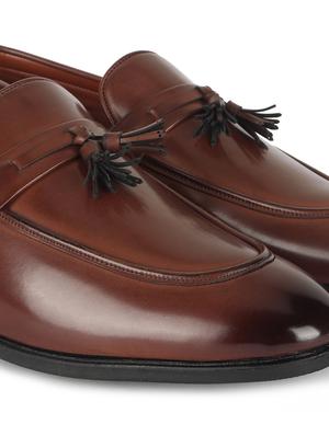 brown patent leather slip on loafers - 17563355 - Standard Image - 5