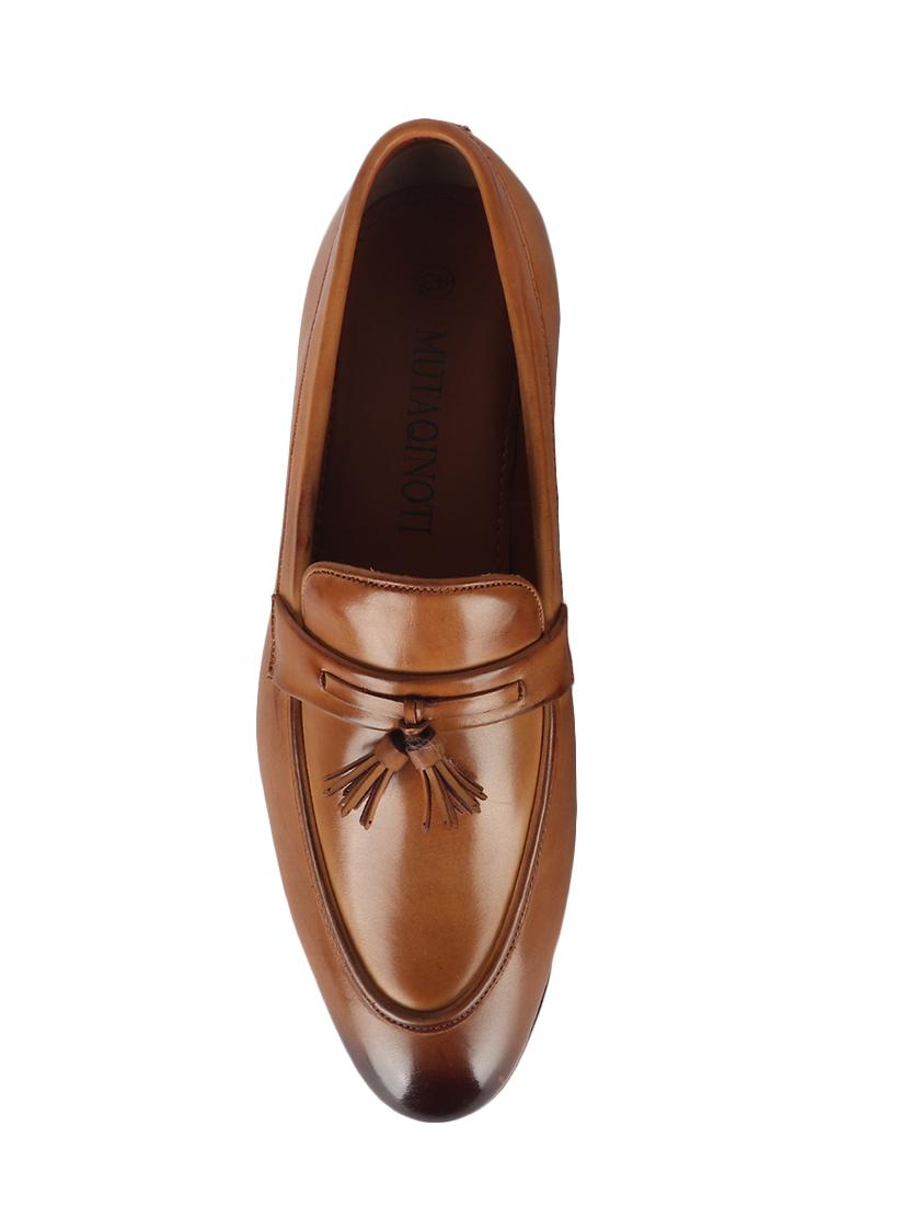 tan patent leather slip on loafers - 17563356 - Zoom Image - 4