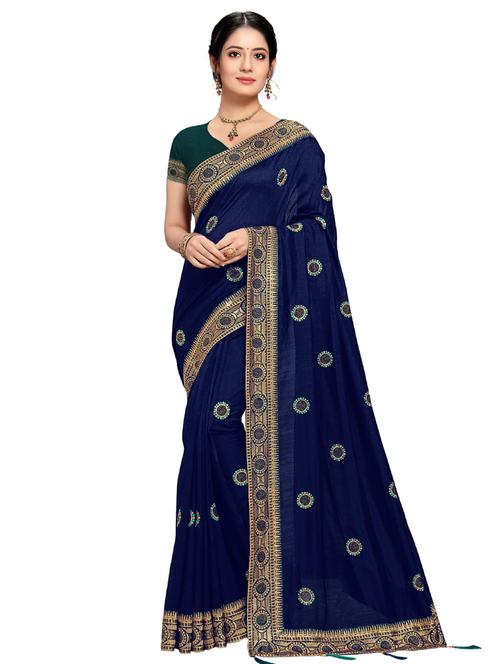 solid bordered saree with blouse - 17563393 - Standard Image - 1