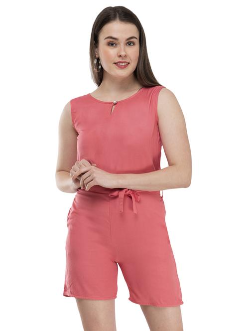 tie front solid romper - 17563648 - Very Small Image - 1