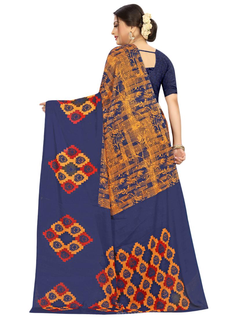 abstract printed saree with blouse - 17563676 - Zoom Image - 2
