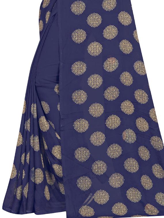 floral printed saree with blouse - 17563802 - Zoom Image - 3