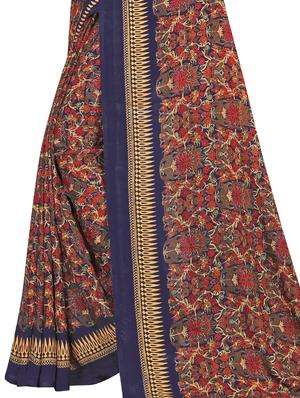 floral printed saree with blouse - 17563809 - Standard Image - 3