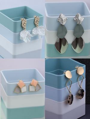 multi colored metal drop earrings - 17563817 - Standard Image - 2
