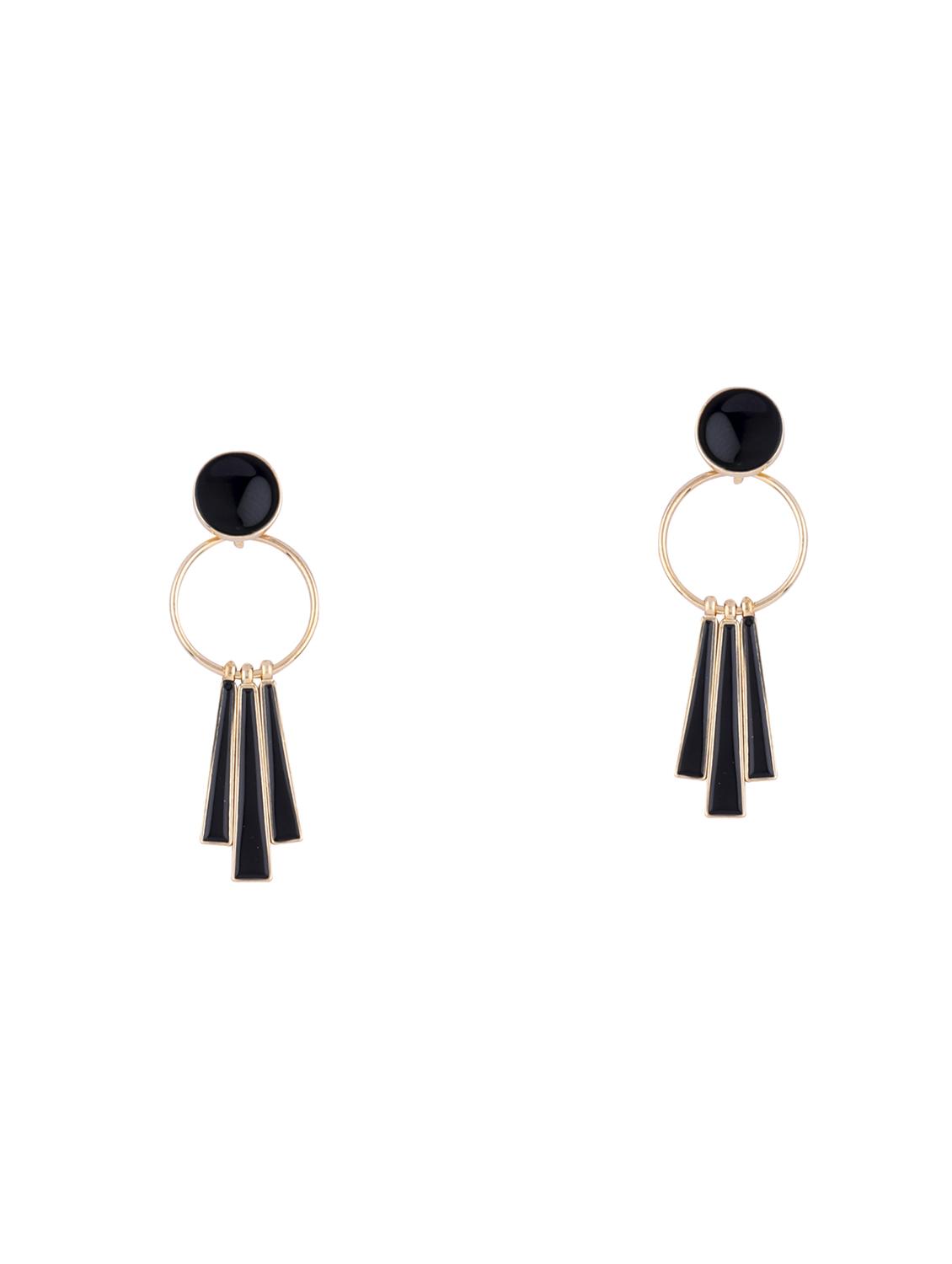 black metal drop earrings - 17563844 - Zoom Image - 2