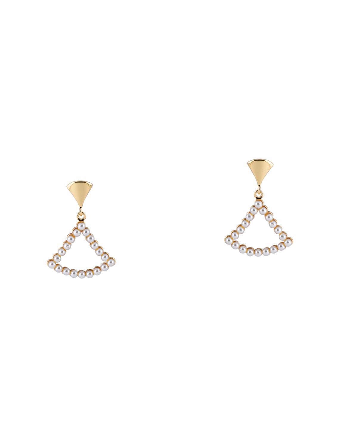 gold metal drop earrings - 17563846 - Zoom Image - 2