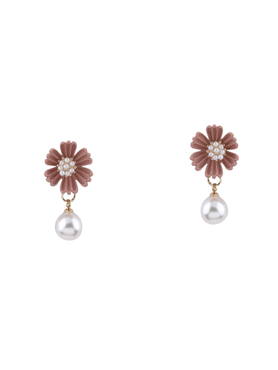 pink metal drop earring - 17563864 - Zoom Image - 2