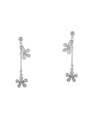 silver metal drop earring - 17563870 - Standard Image - 2