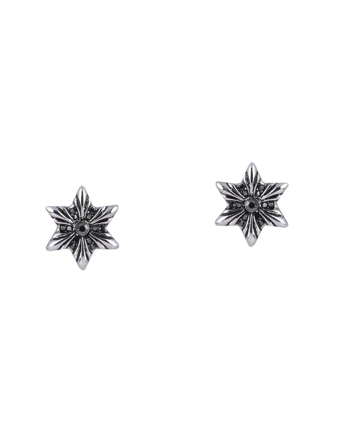 silver metal drop earring - 17563894 - Zoom Image - 2