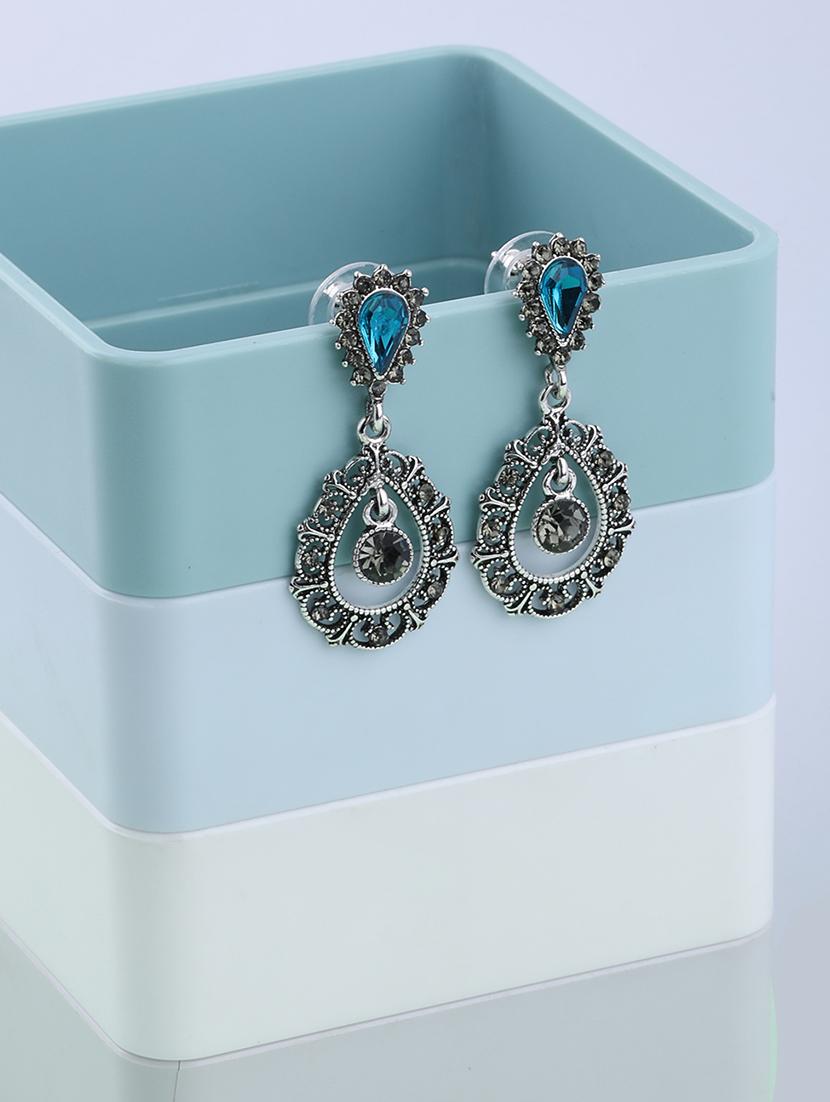 silver metal drop earring - 17563902 - Zoom Image - 1