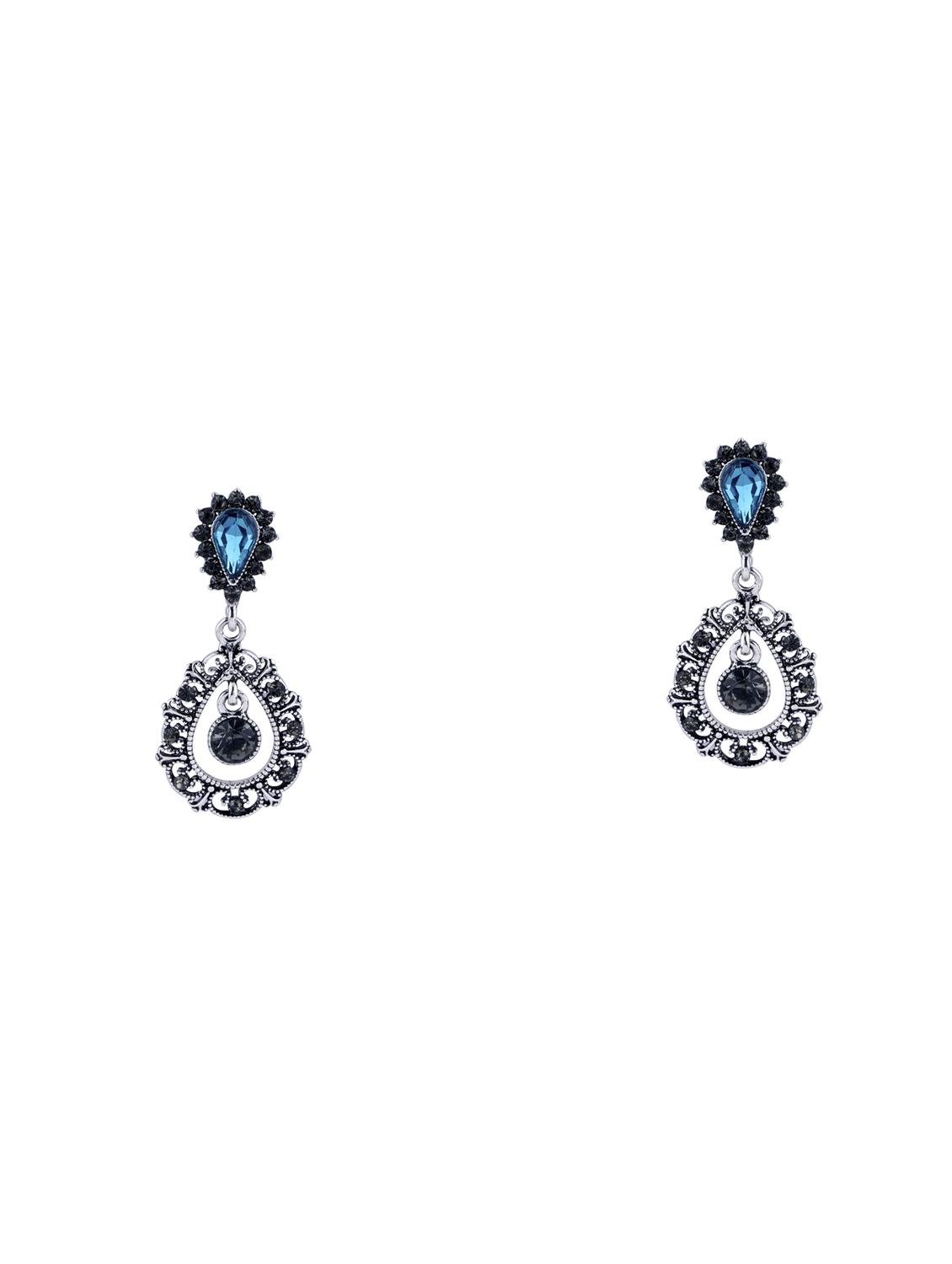 silver metal drop earring - 17563902 - Zoom Image - 2