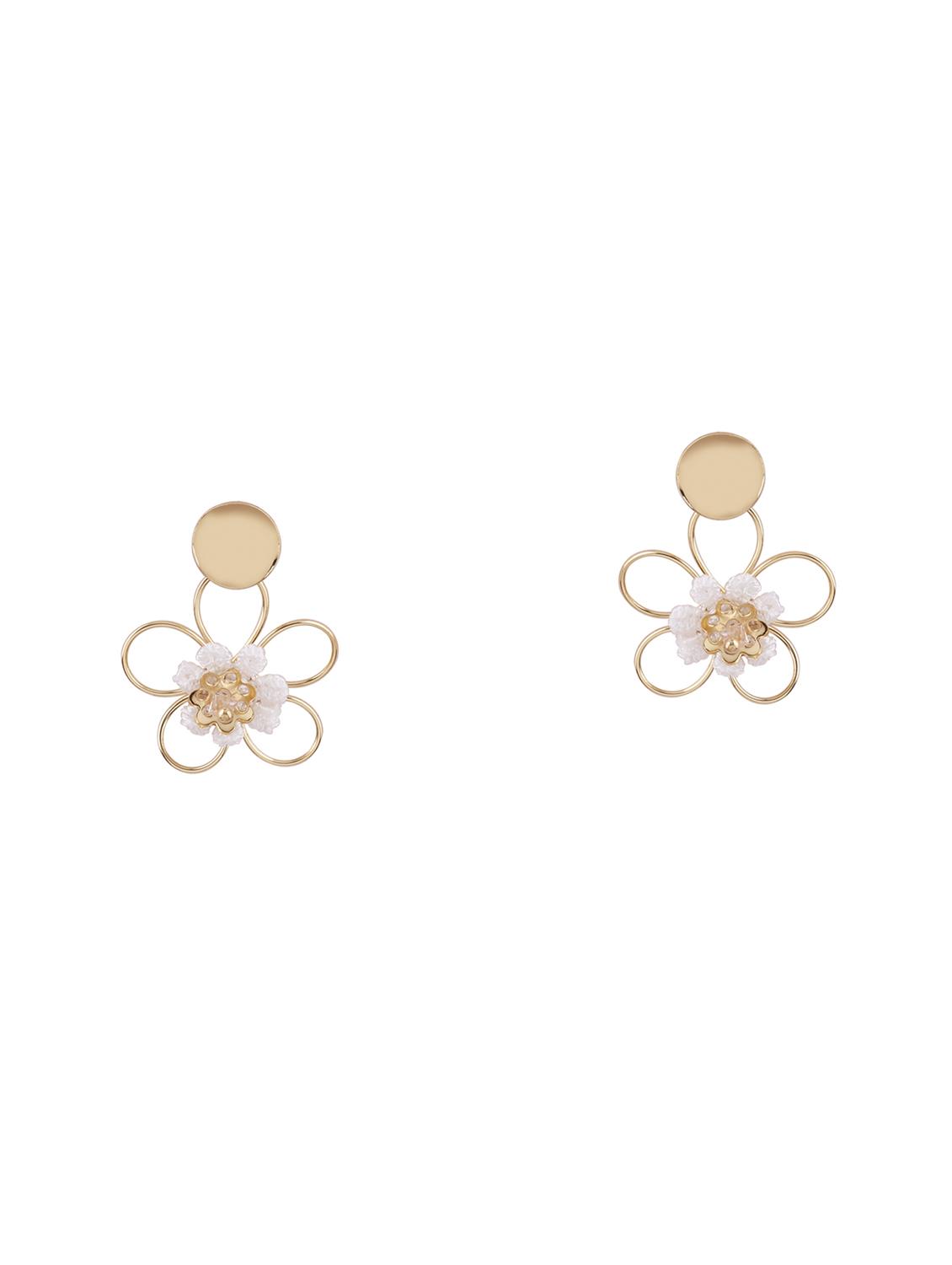 gold metal drop earring - 17563903 - Zoom Image - 2
