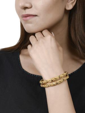 gold brass bangle - 17564473 - Standard Image - 5