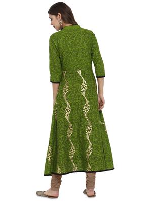 block print flared kurta - 17564497 - Standard Image - 3