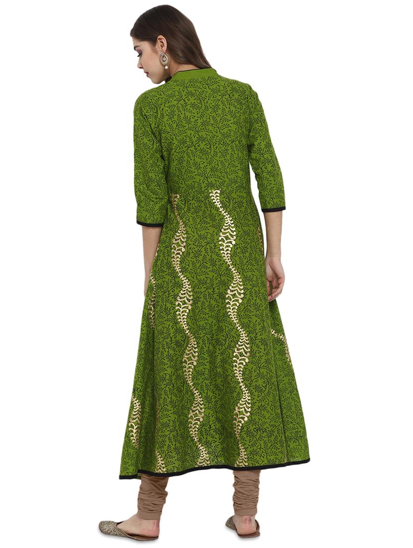 block print flared kurta - 17564497 - Zoom Image - 3