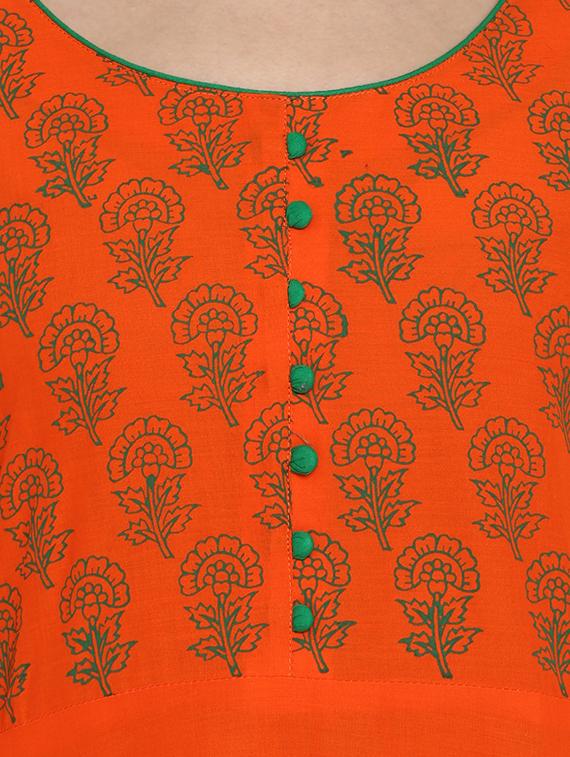 block print flared kurta - 17564499 - Zoom Image - 4