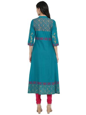block print flared kurta - 17564502 - Standard Image - 3