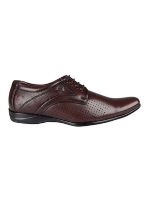 brown synthetic & mesh laceup derbies - 17564505 - Standard Image - 2
