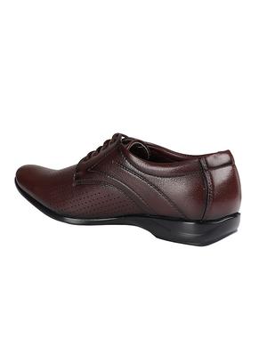 brown synthetic & mesh laceup derbies - 17564505 - Standard Image - 3