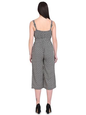 tie front 3/4th jumpsuit - 17564522 - Standard Image - 3