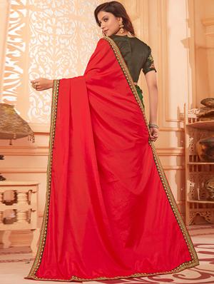 zari embroidered saree with blouse - 17564940 - Standard Image - 2