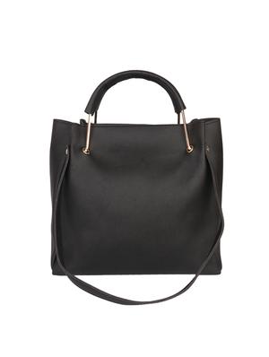 black leatherette (pu) regular handbag - 17565008 - Standard Image - 2