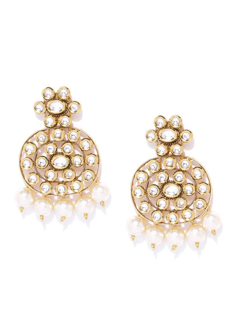 gold copper chandballi earring - 17565067 - Zoom Image - 4