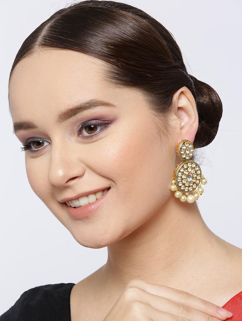 gold copper drop earring - 17565071 - Zoom Image - 5