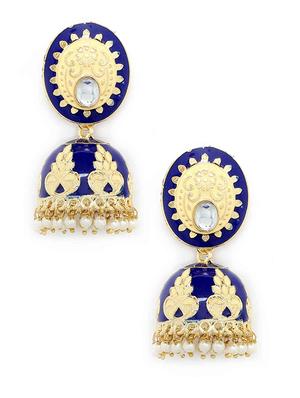 blue copper jhumka earring - 17565072 - Standard Image - 2