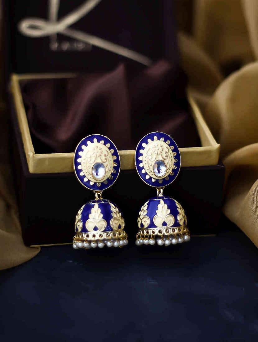 blue copper jhumka earring - 17565072 - Zoom Image - 1