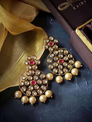 red copper chandballi earring - 17565075 - Standard Image - 2