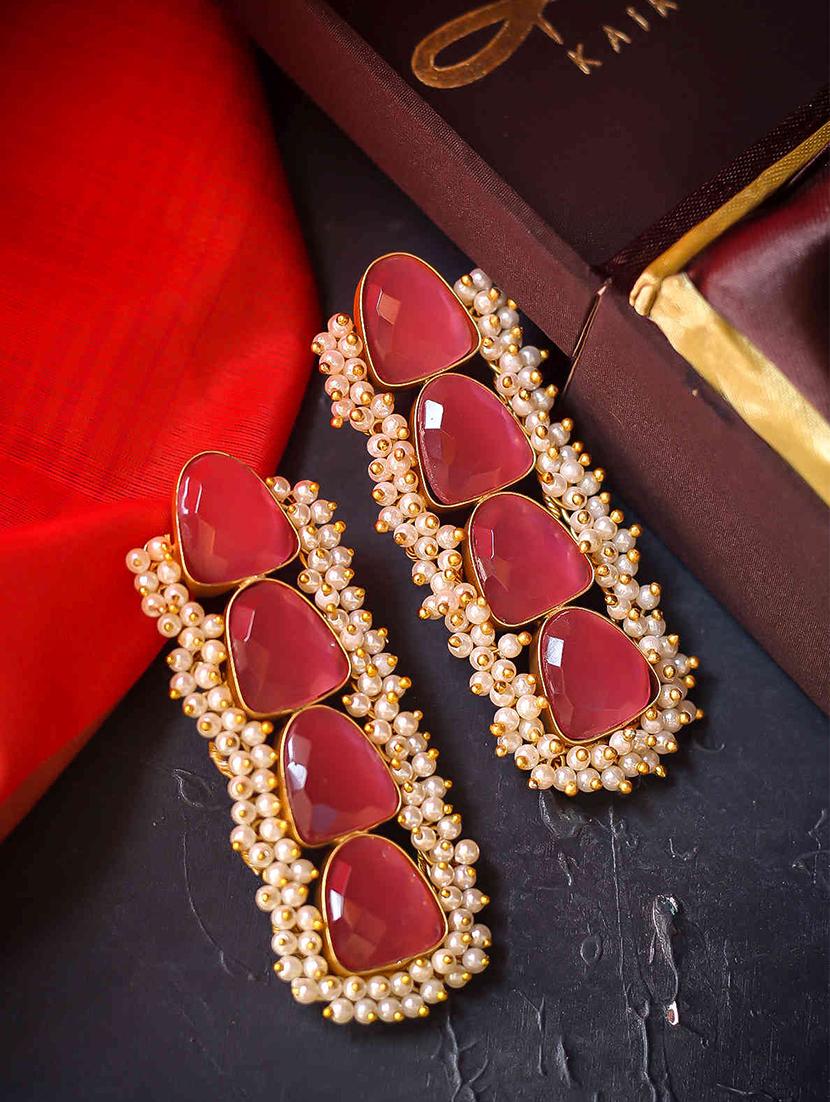 pink brass chandballi earring - 17565078 - Zoom Image - 2