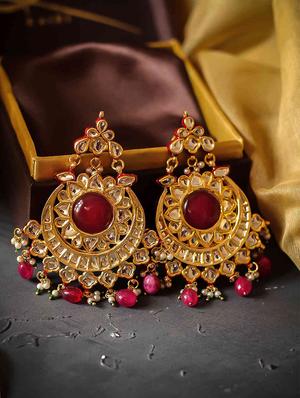 red copper chandballi earring - 17565079 - Standard Image - 2