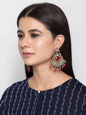 red copper chandballi earring - 17565079 - Standard Image - 5