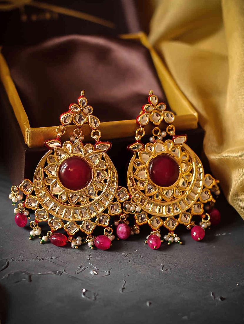 red copper chandballi earring - 17565079 - Zoom Image - 2