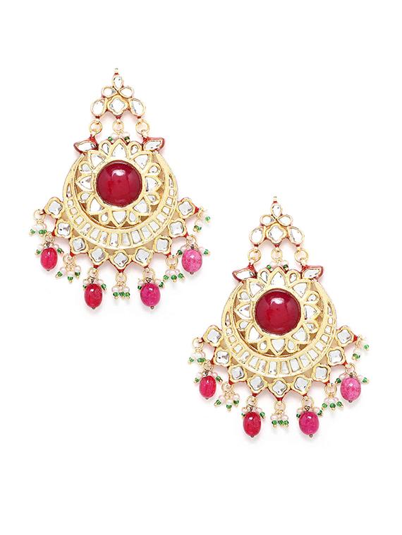 red copper chandballi earring - 17565079 - Zoom Image - 3