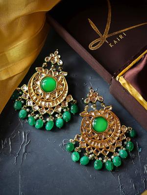 green copper chandballi earring - 17565081 - Standard Image - 2
