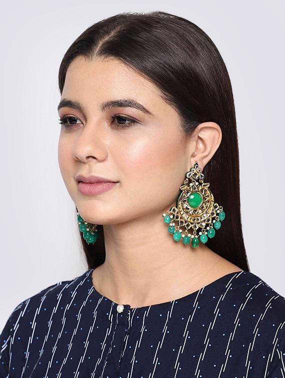 green copper chandballi earring - 17565081 - Zoom Image - 5