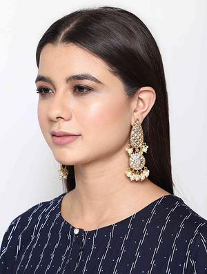 gold copper drop earring - 17565082 - Standard Image - 5