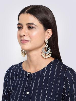blue copper chandballi earring - 17565084 - Standard Image - 4