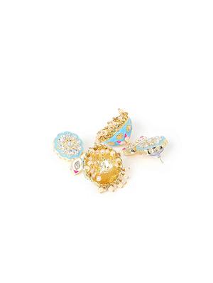 blue copper jhumka earring - 17565085 - Standard Image - 3