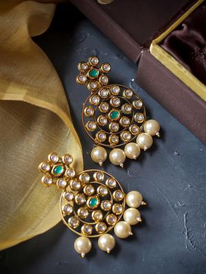 green copper chandballi earring - 17565101 - Standard Image - 2