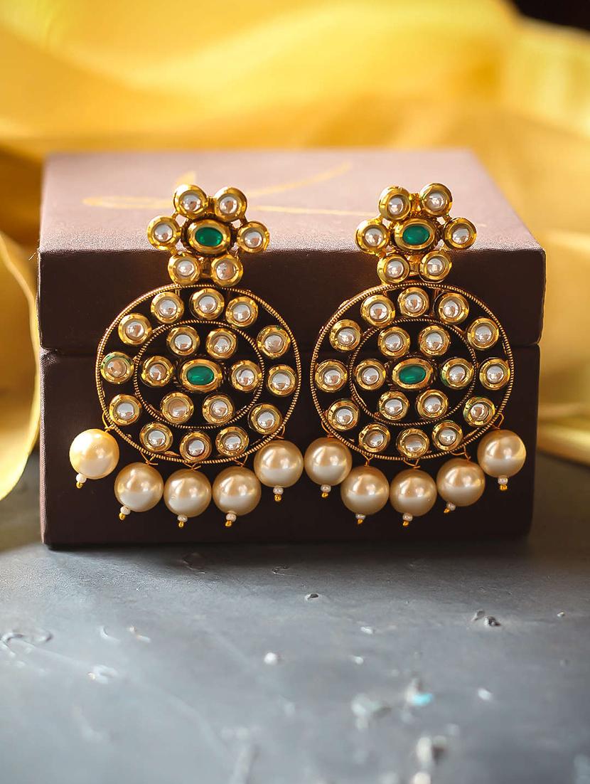 green copper chandballi earring - 17565101 - Zoom Image - 1