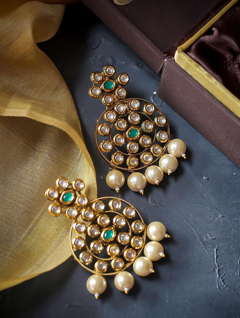 green copper chandballi earring - 17565101 - Zoom Image - 2